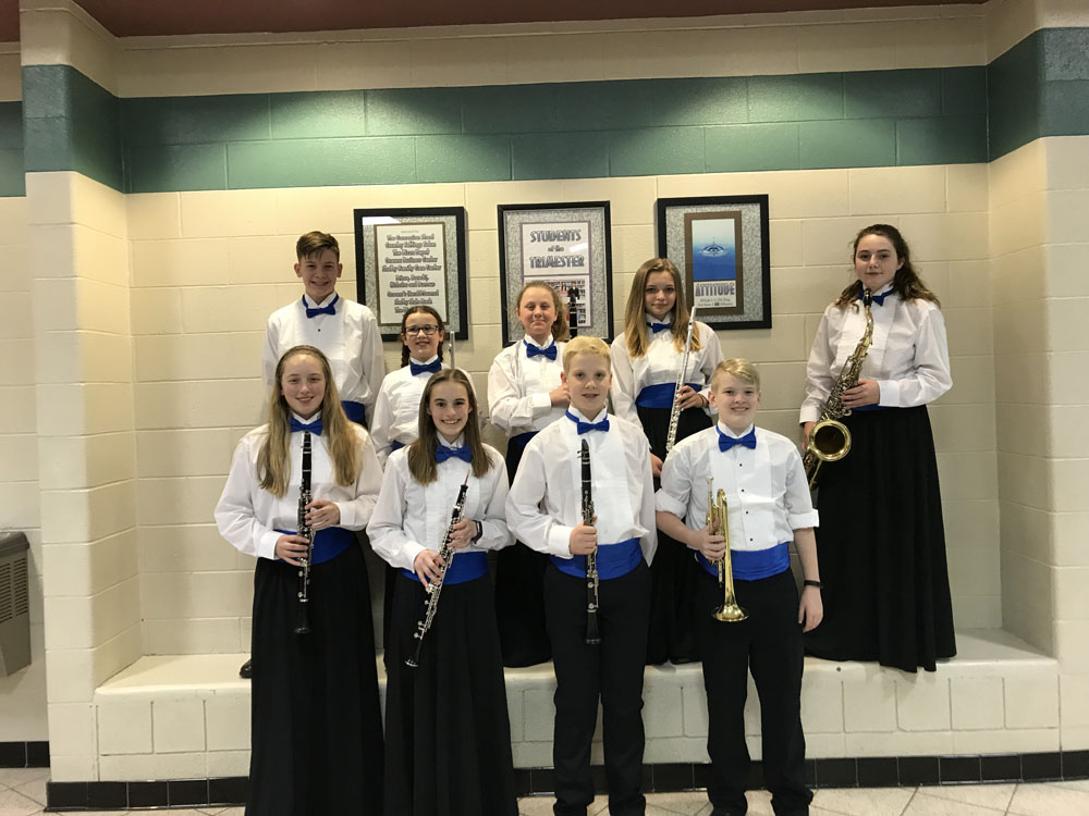Band students in formal dress