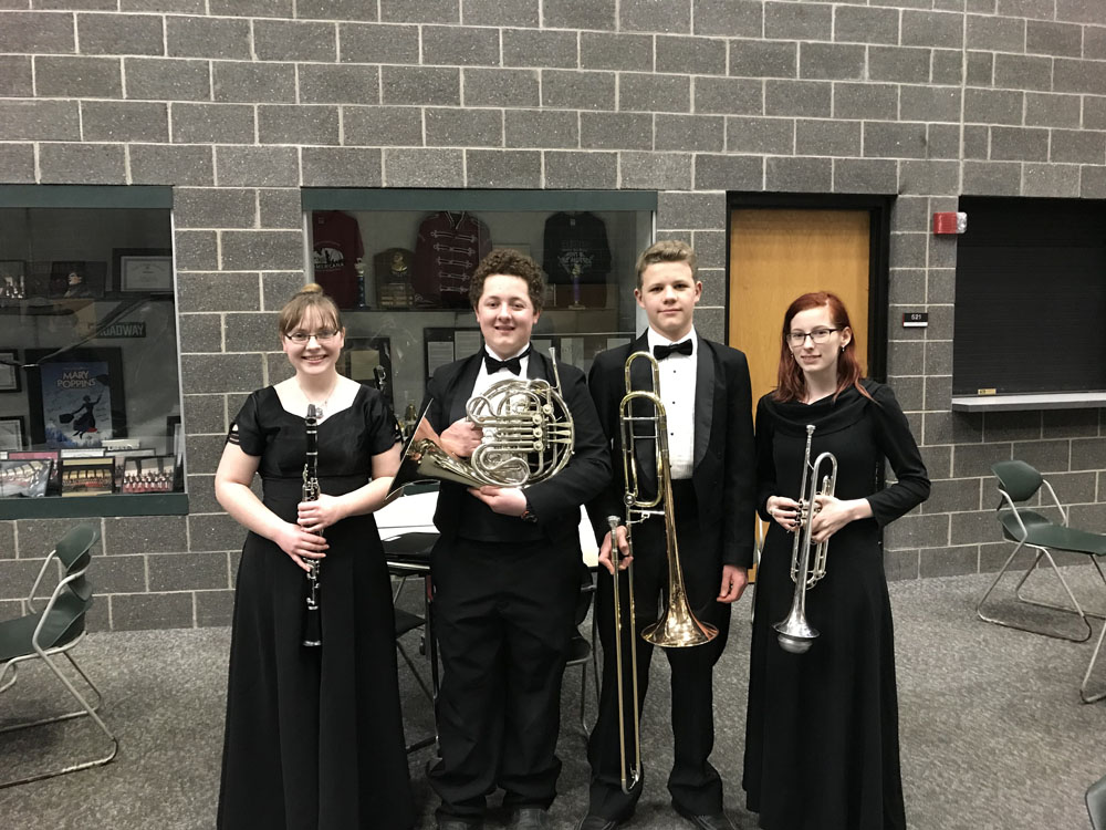 Band students dressed for performance