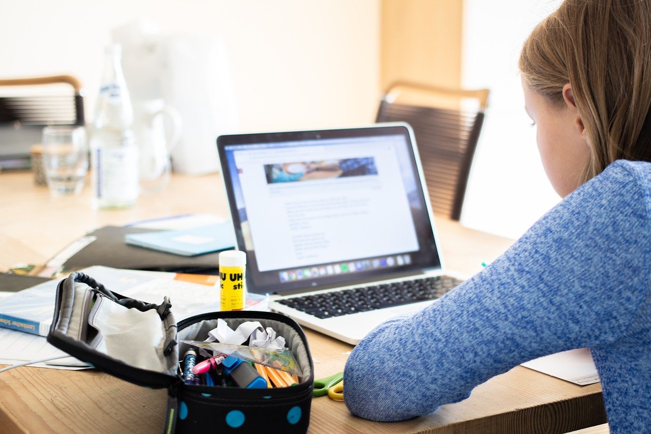 Girl studying