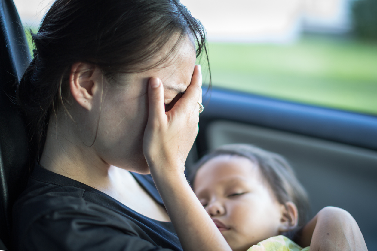 Mother holding child