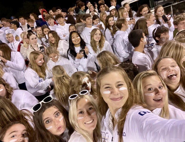 Student section at football game