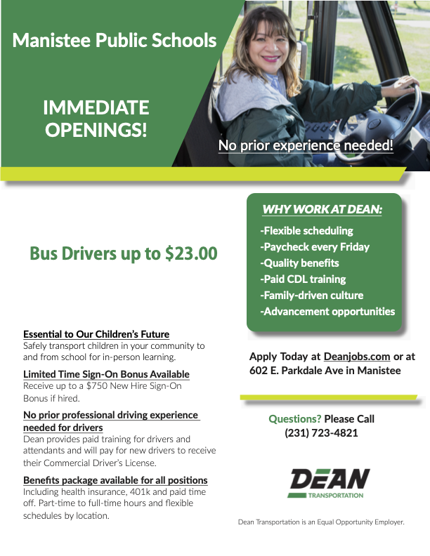 Hiring bus drivers flyer