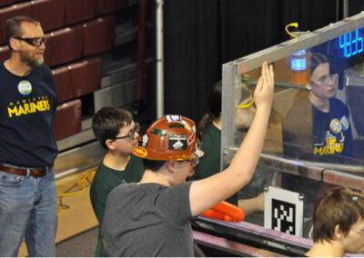 Students at robotics competition