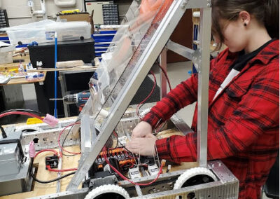 Students testing robotics project