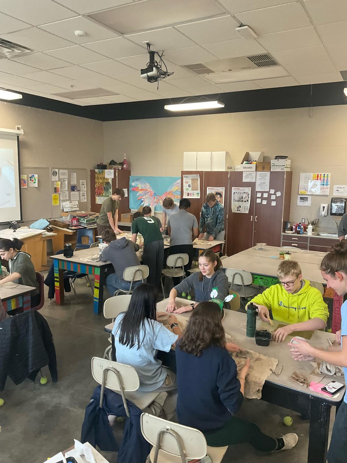 NHS making soup bowls for charity Manistee Area Public Schools