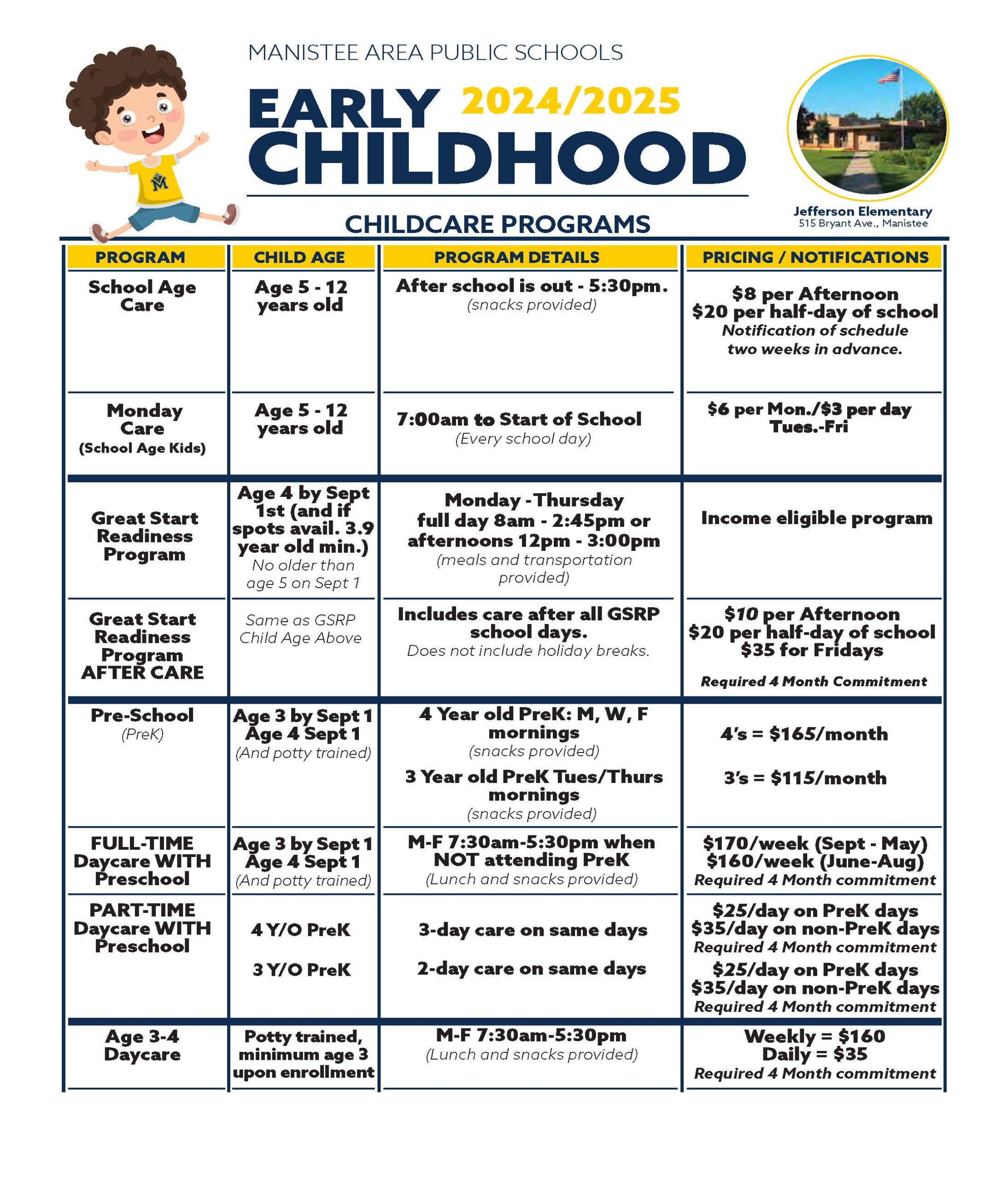 Early Childhood Program Flyer