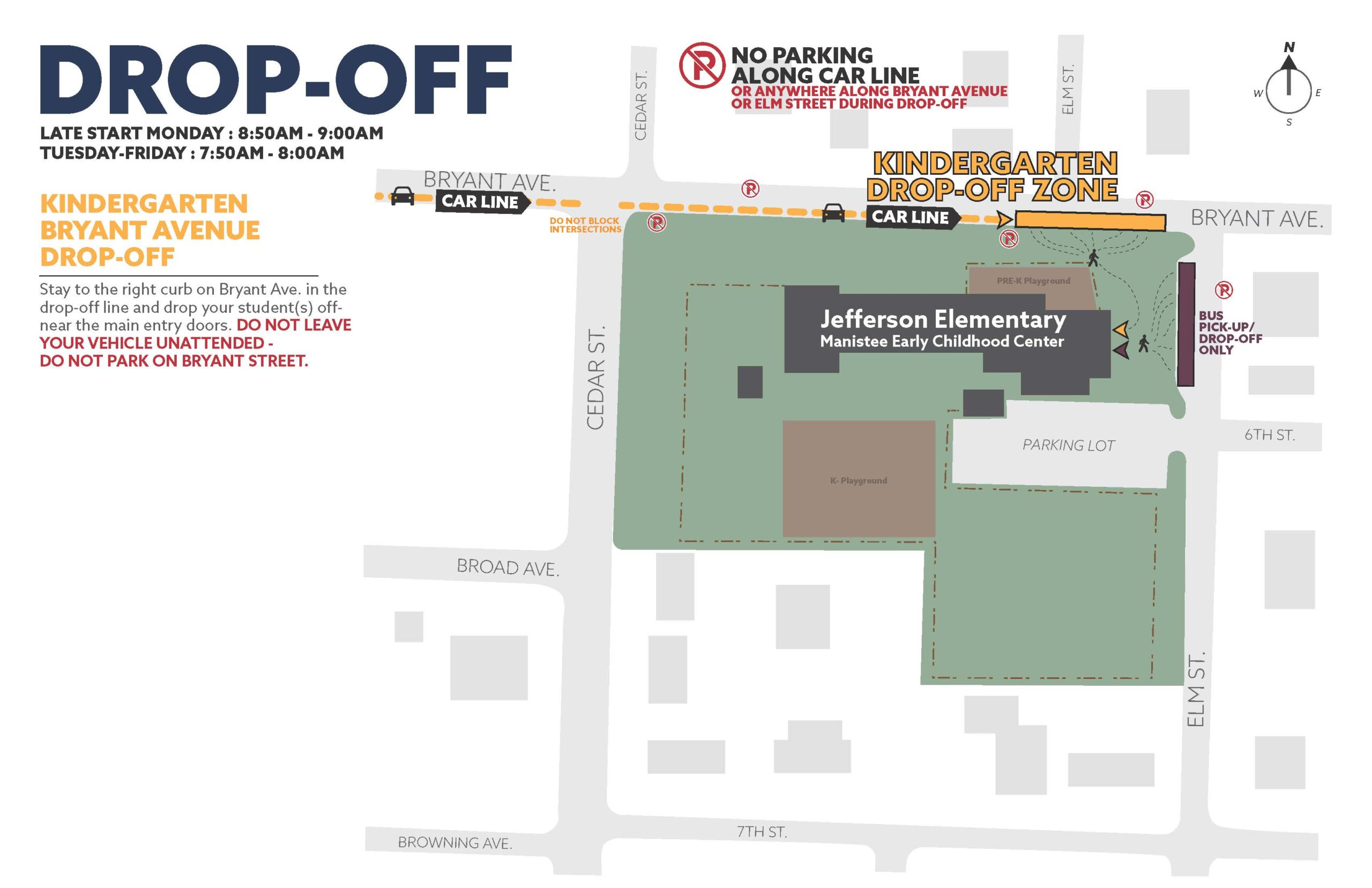 Jefferson Pick Up and Drop Off map