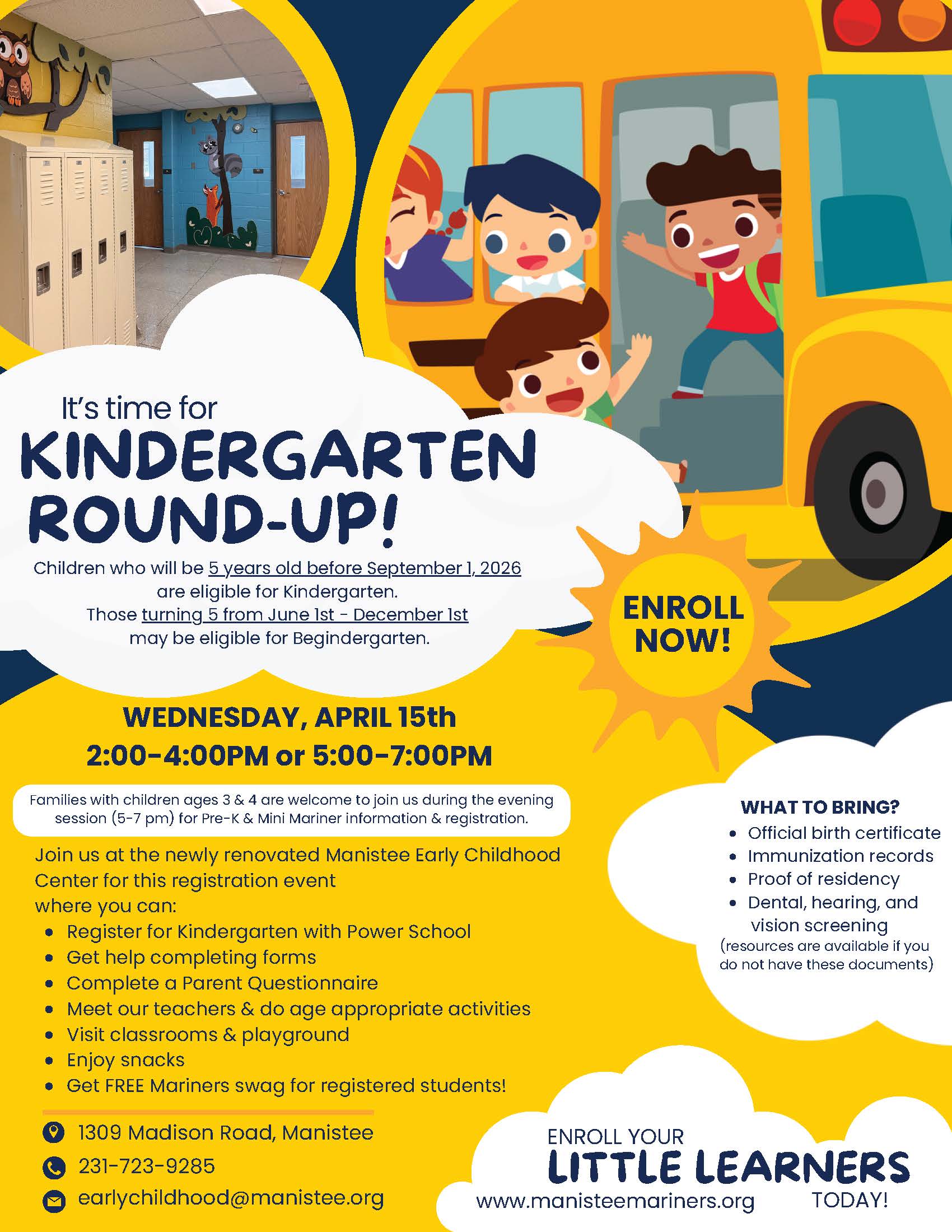 Kindergarten Round Up Flyer