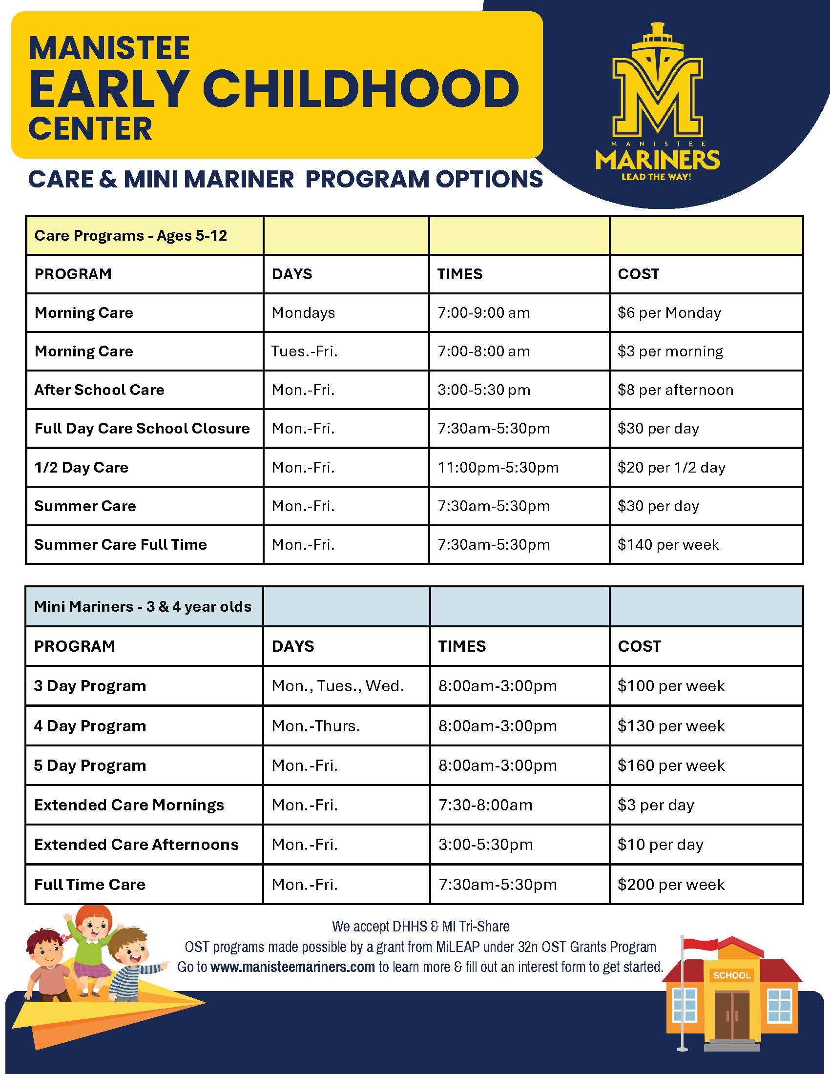MECC Care and Learning program flyer